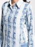 Women's Blue Indigo Denim Look Cotton Shirt Style Kurta