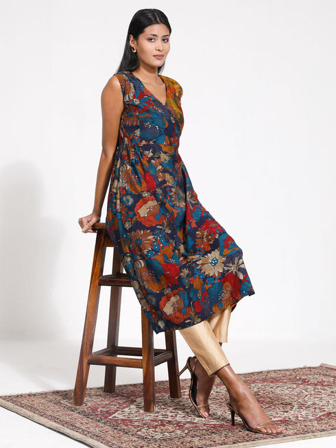 Women's Angrakha Style Flare Kurta Set