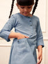 Girl's Aqua Cotton Kurta Pyjama Set