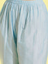 Girl's' Aqua Viscose Kurta And Straight Pant Set