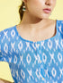 Girl's' Aqua Blue Kurta And Straight Pant Set