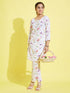 Girl's' Multicolor-Base Kurta Pant Set