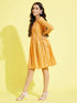 Girl's Orange Pure Cotton Chikankari Kurta