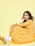 Girl's Orange Pure Cotton Chikankari Kurta With Leggings Set