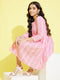 Girl's Pink Pure Cotton Chikankari Kurta