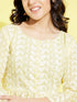 Girl's Yellow Pure Cotton Chikankari Kurta