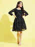 Girl's Black Mirror Kurta