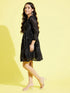 Girl's Black Mirror Kurta