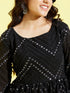 Girl's Black Mirror Kurta