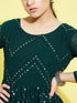 Girl's Green Mirror Kurta Pyjama Set