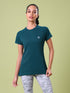 Women Solid Slim Fit Crew Neck T-shirt with TECHNO COOL
