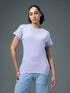 Women Solid Slim Fit Crew Neck T-shirt with TECHNO COOL