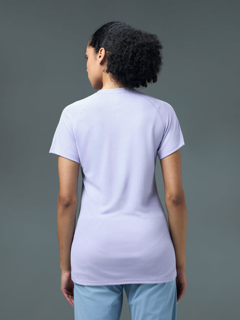 Women Solid Slim Fit Crew Neck T-shirt with TECHNO COOL