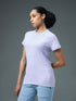 Women Solid Slim Fit Crew Neck T-shirt with TECHNO COOL