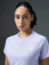 Women Solid Slim Fit Crew Neck T-shirt with TECHNO COOL