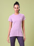 Women Solid Slim Fit Crew Neck T-shirt with TECHNO COOL