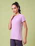 Women Solid Slim Fit Crew Neck T-shirt with TECHNO COOL