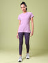 Women Solid Slim Fit Crew Neck T-shirt with TECHNO COOL