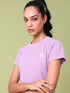 Women Solid Slim Fit Crew Neck T-shirt with TECHNO COOL