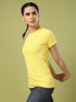 Women Solid Slim Fit Crew Neck T-shirt with TECHNO COOL