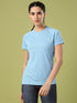 Women Solid Slim Fit Crew Neck T-shirt with TECHNO COOL