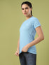 Women Solid Slim Fit Crew Neck T-shirt with TECHNO COOL