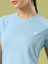 Women Solid Slim Fit Crew Neck T-shirt with TECHNO COOL