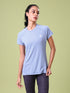 Women Solid Slim Fit Crew Neck T-shirt with TECHNO COOL