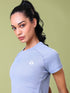Women Solid Slim Fit Crew Neck T-shirt with TECHNO COOL