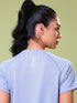 Women Solid Slim Fit Crew Neck T-shirt with TECHNO COOL
