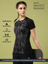 Women Abstract Print Slim Fit Crew Neck T-shirt with TECHNO COOL+