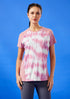 Women Abstract Print Slim Fit Crew Neck T-shirt with TECHNO COOL+