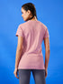 Women Abstract Print Slim Fit Crew Neck T-shirt with TECHNO COOL+