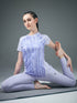 Women Abstract Print Slim Fit Crew Neck T-shirt with TECHNO COOL+