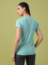 Women Abstract Print Slim Fit Crew Neck T-shirt with TECHNO COOL+