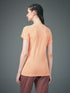 Women Abstract Print Slim Fit Crew Neck T-shirt with TECHNO COOL+