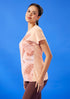 Women Abstract Print Slim Fit Crew Neck T-shirt with TECHNO COOL+