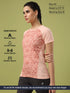 Women Abstract Print Slim Fit Crew Neck T-shirt with TECHNO COOL+