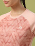 Women Abstract Print Slim Fit Crew Neck T-shirt with TECHNO COOL+