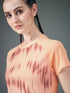 Women Abstract Print Slim Fit Crew Neck T-shirt with TECHNO COOL+