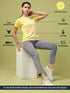 Women Abstract Print Slim Fit Crew Neck T-shirt with TECHNO COOL+
