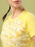 Women Abstract Print Slim Fit Crew Neck T-shirt with TECHNO COOL+