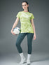 Women Abstract Print Slim Fit Crew Neck T-shirt with TECHNO COOL+