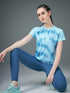 Women Abstract Print Slim Fit Crew Neck T-shirt with TECHNO COOL+