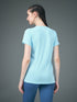 Women Abstract Print Slim Fit Crew Neck T-shirt with TECHNO COOL+