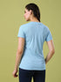 Women Abstract Print Slim Fit Crew Neck T-shirt with TECHNO COOL+