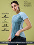Women Abstract Print Slim Fit Crew Neck T-shirt with TECHNO COOL+