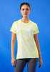 Women Abstract Print Slim Fit Crew Neck T-shirt with TECHNO COOL+