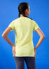 Women Abstract Print Slim Fit Crew Neck T-shirt with TECHNO COOL+