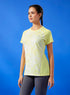 Women Abstract Print Slim Fit Crew Neck T-shirt with TECHNO COOL+
